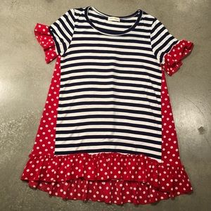 🍄 Twenty Second Tunic striped polka dot  Tee